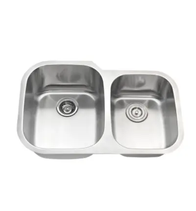 Undermount 60/40 Sink 18G 32.1/4"x20.5/8"x 9" & 7" Depth
