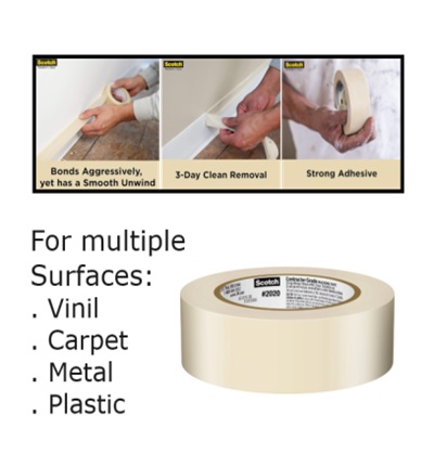 Masking Tape BEIGE 2" x 60.1 yd Contractor Grade  3M