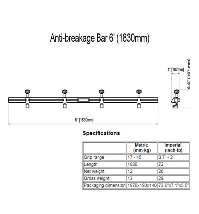 Anti-Breakage Bar 6ft  AARDWOLF