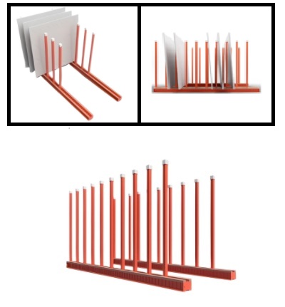 Rack for Slabs Set(2pcs) with 20 Poles/WHITE RUBBER ABACO