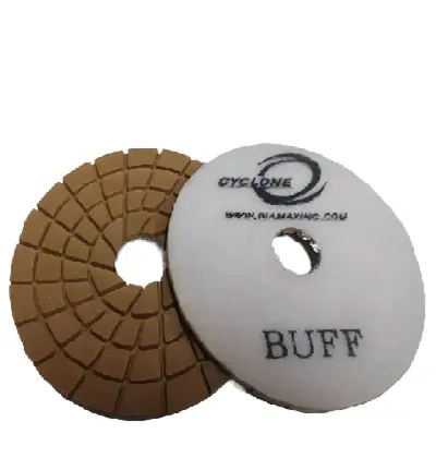 [PD4BUFFW] Spiral 4"/Buff White WET Polishing Pad CYCLONE